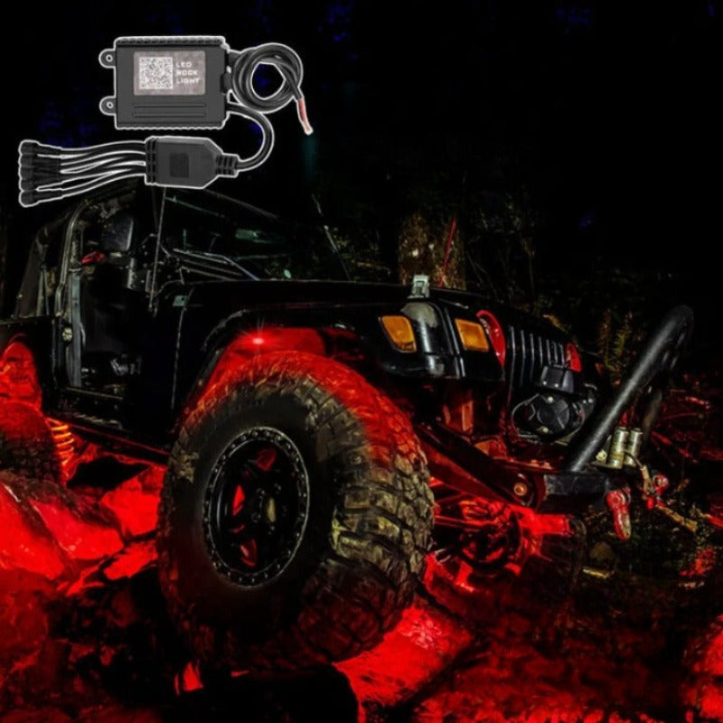 Set Of 6 Remote Control RGB LED Rock Light Kit-Car Door Sills