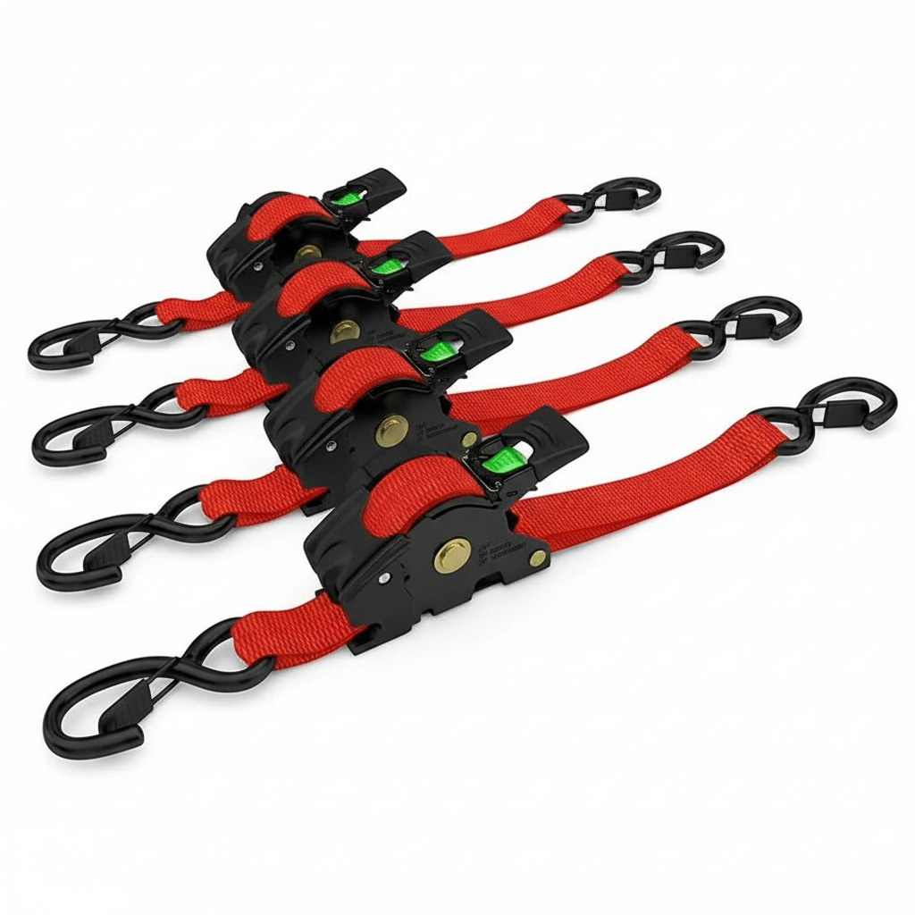 Pack Of 2 Heavy Duty Retractable Tie Down Straps 