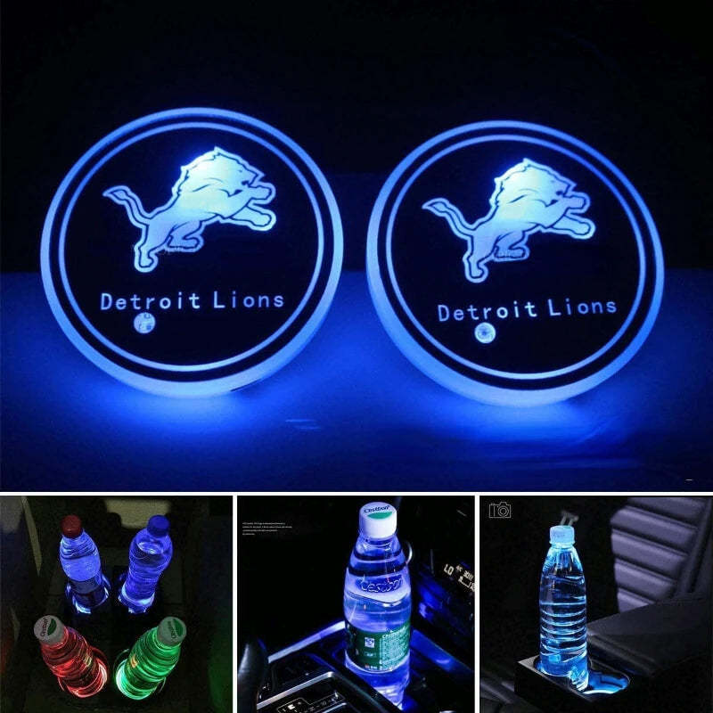 Detroit Lions Car Cup Holder Lights-Car Door Sills