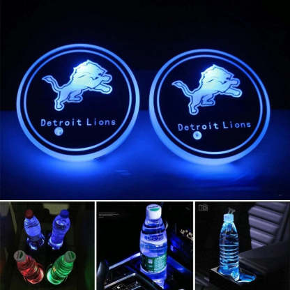 Detroit Lions Car Cup Holder Lights-Car Door Sills
