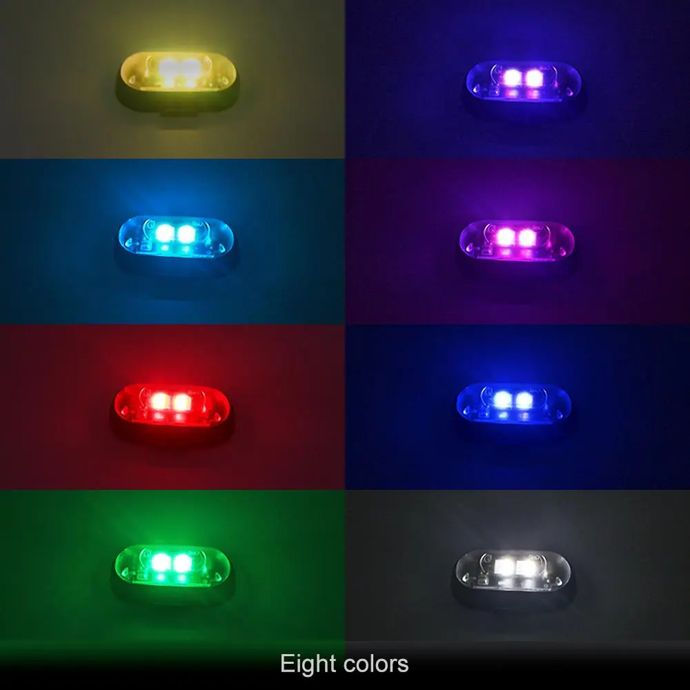 6/10Pcs Wireless LED Strobe Lights, Vehicle Led 8 Colors 10 Flash Modes USB Charging, High Brightness Waterproof Anti-Collision Led Flashing Emergency Warning Light for Car Drone
