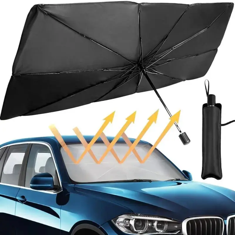 Portable Front Windshield Sun Shade Cover For Car Interior Heat Control