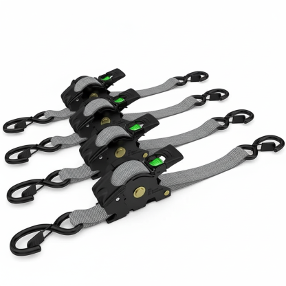 Pack Of 2 Heavy Duty Retractable Tie Down Straps 