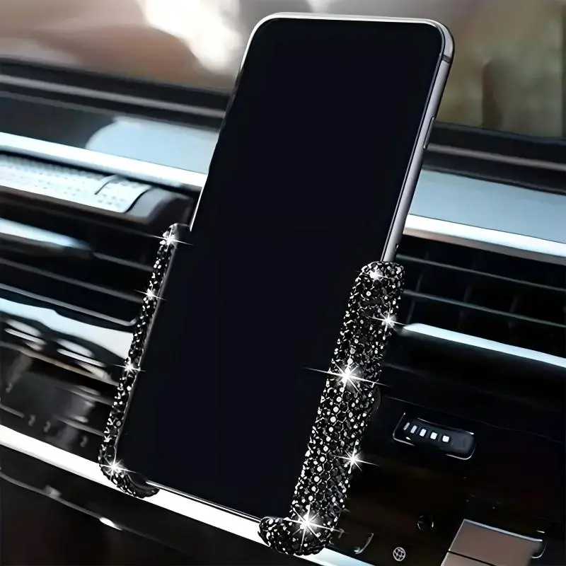 Rhinestone Decor Adjustable Air Vent Mount Phone Holder For Cars