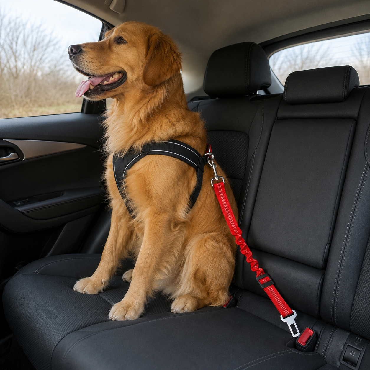 Retractable Pet Car Seat Belt Floral Travel Leash For Dogs And Cats
