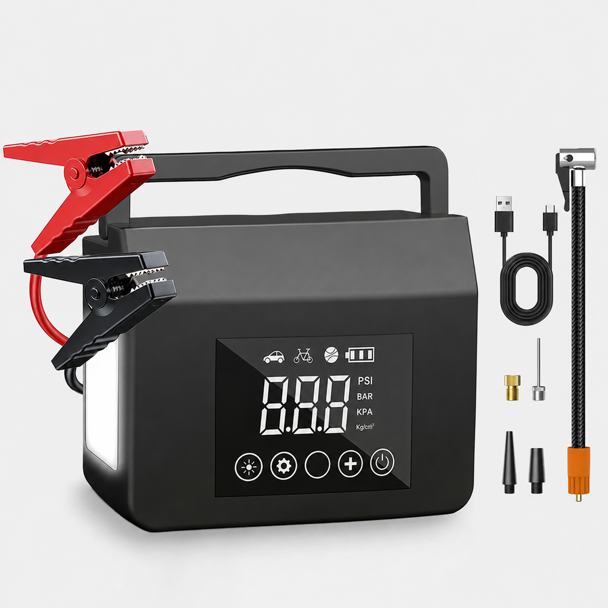 4000A Portable Car Jump Starter Air Compressor And Digital Tire Inflator