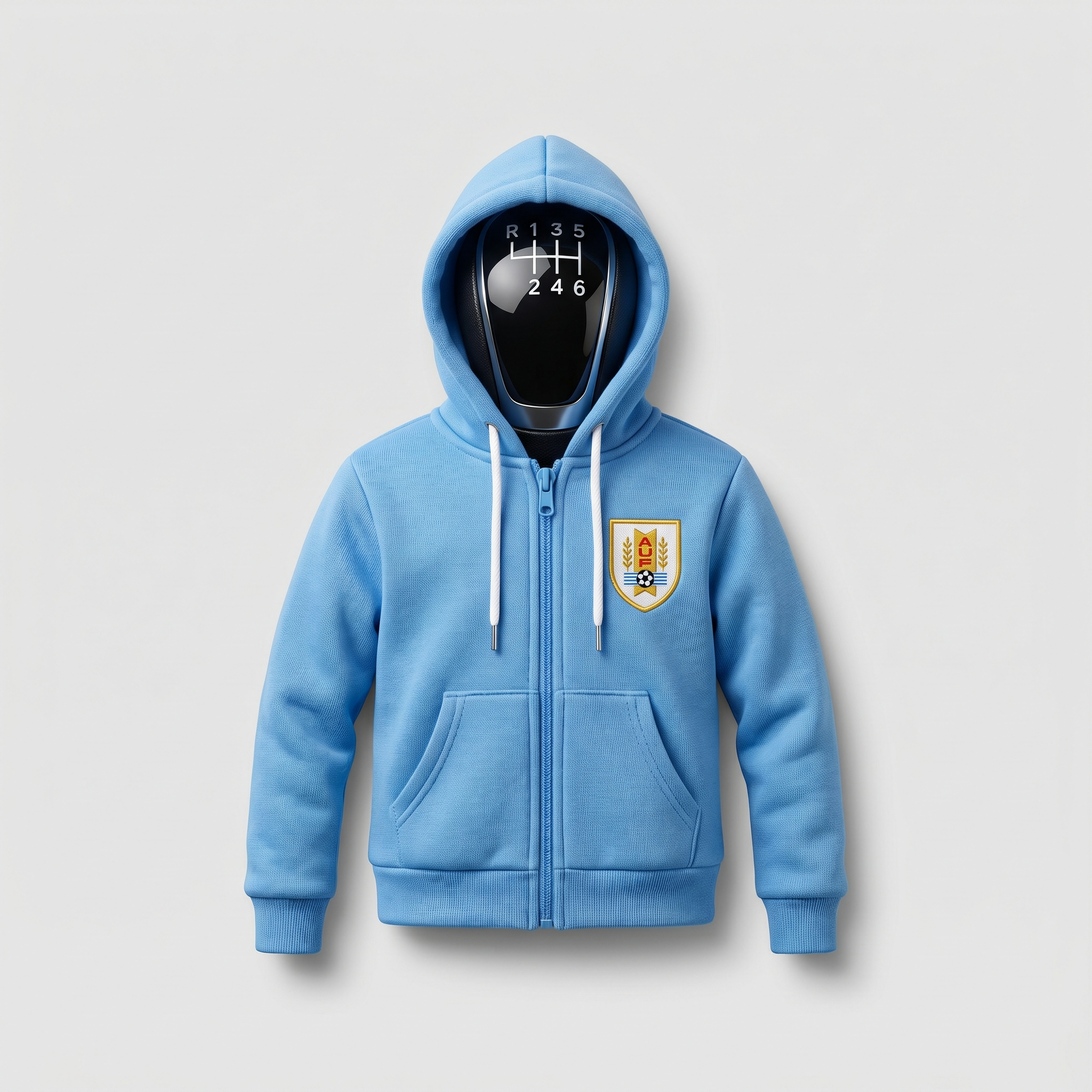 Uruguay Gear Shift Hoodie Cover, La Celeste Sky Blue Fan Decor for 2026