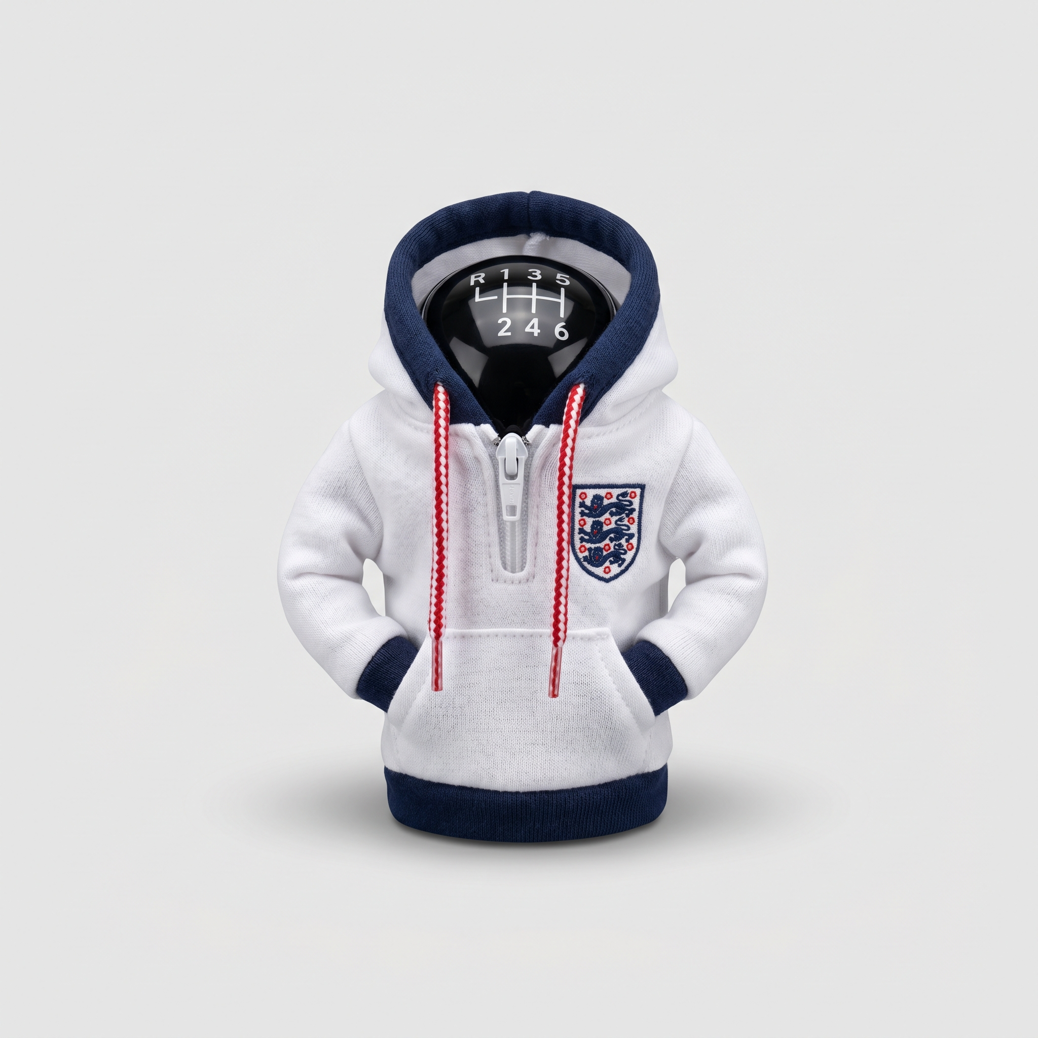 England Gear Shift Hoodie Cover, Three Lions White and Navy Fan Decor for World Cup 2026
