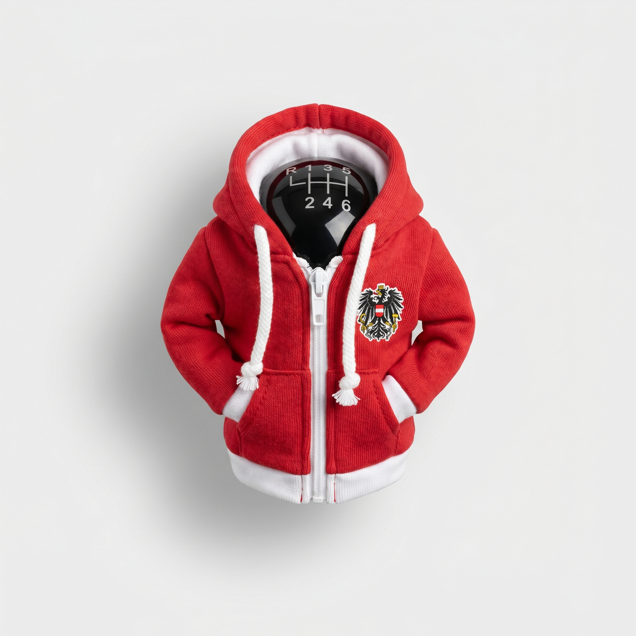 Austria Gear Shift Hoodie Cover, Das Team Red and White Matchday Fan Decor for World Cup 2026