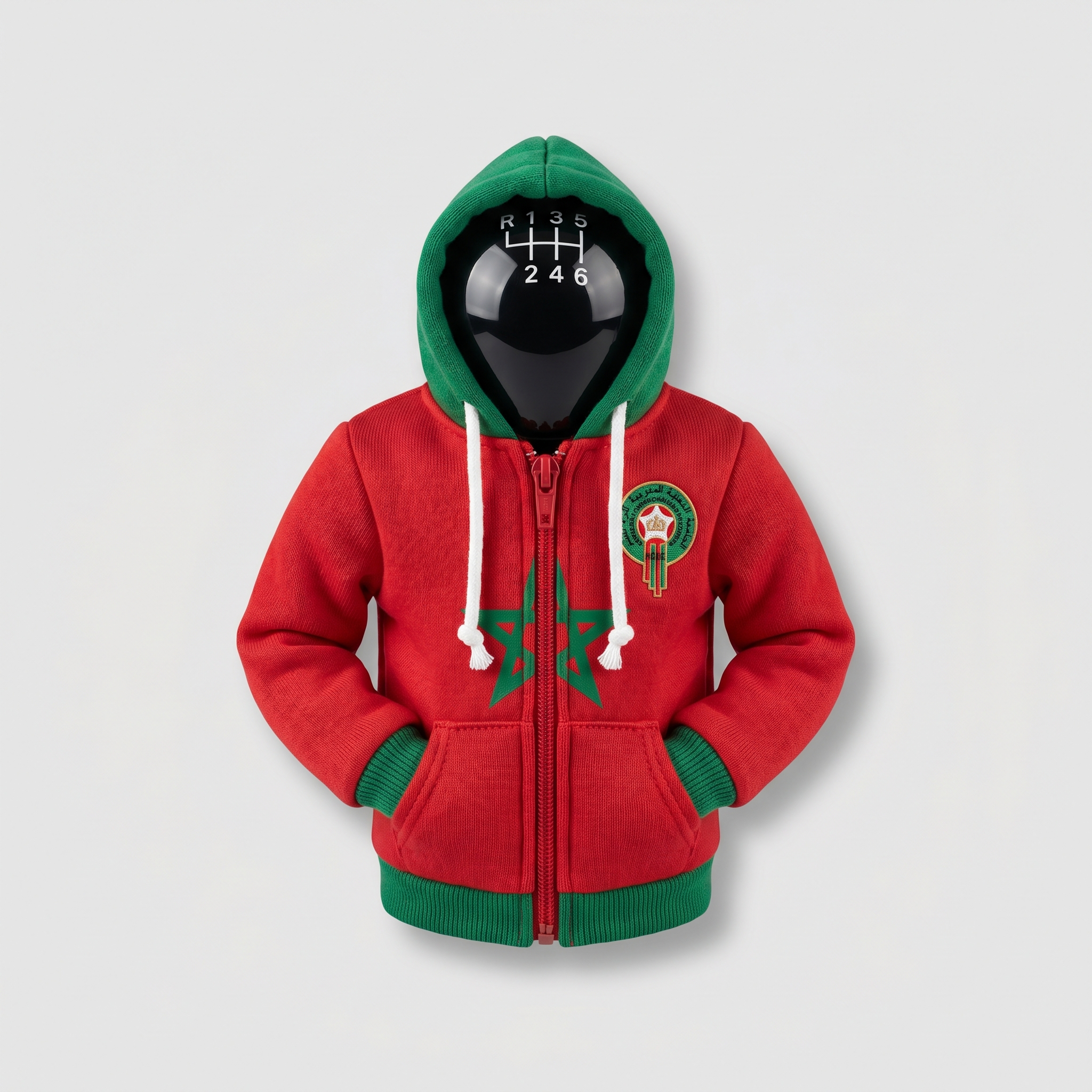 Morocco Atlas Lions Gear Shift Hoodie Cover for Car Stick (World Cup 2026 Fan Gift)