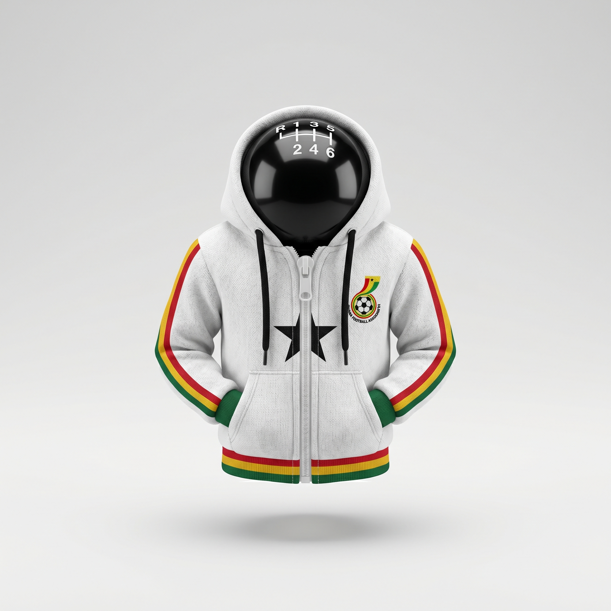 Ghana Black Stars Gear Shift Hoodie Cover, Fan Pride Car Decor for World Cup 2026