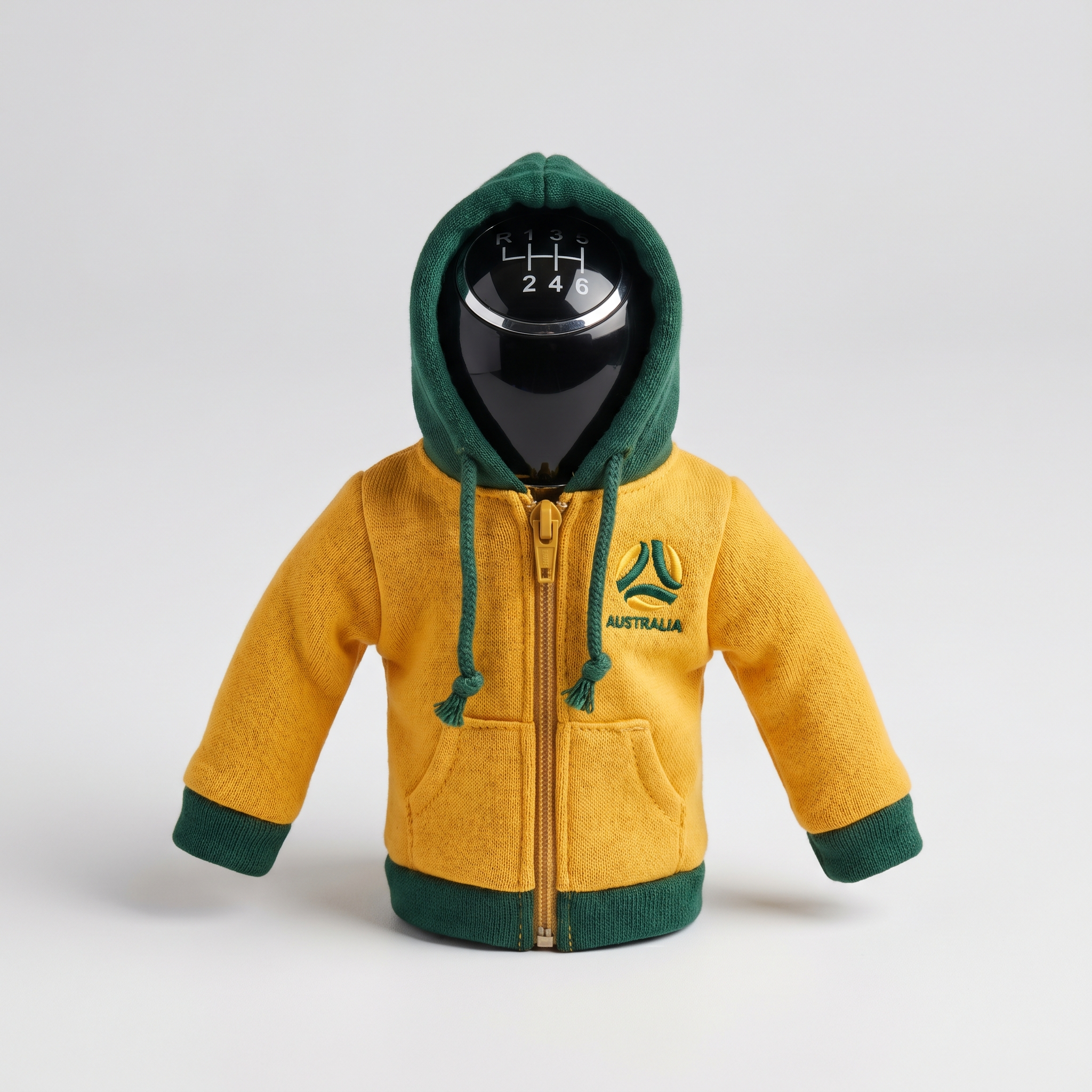 Australia Socceroos Gear Shift Hoodie Cover, Gold and Green Fan Decor for World Cup 2026 Road Trips