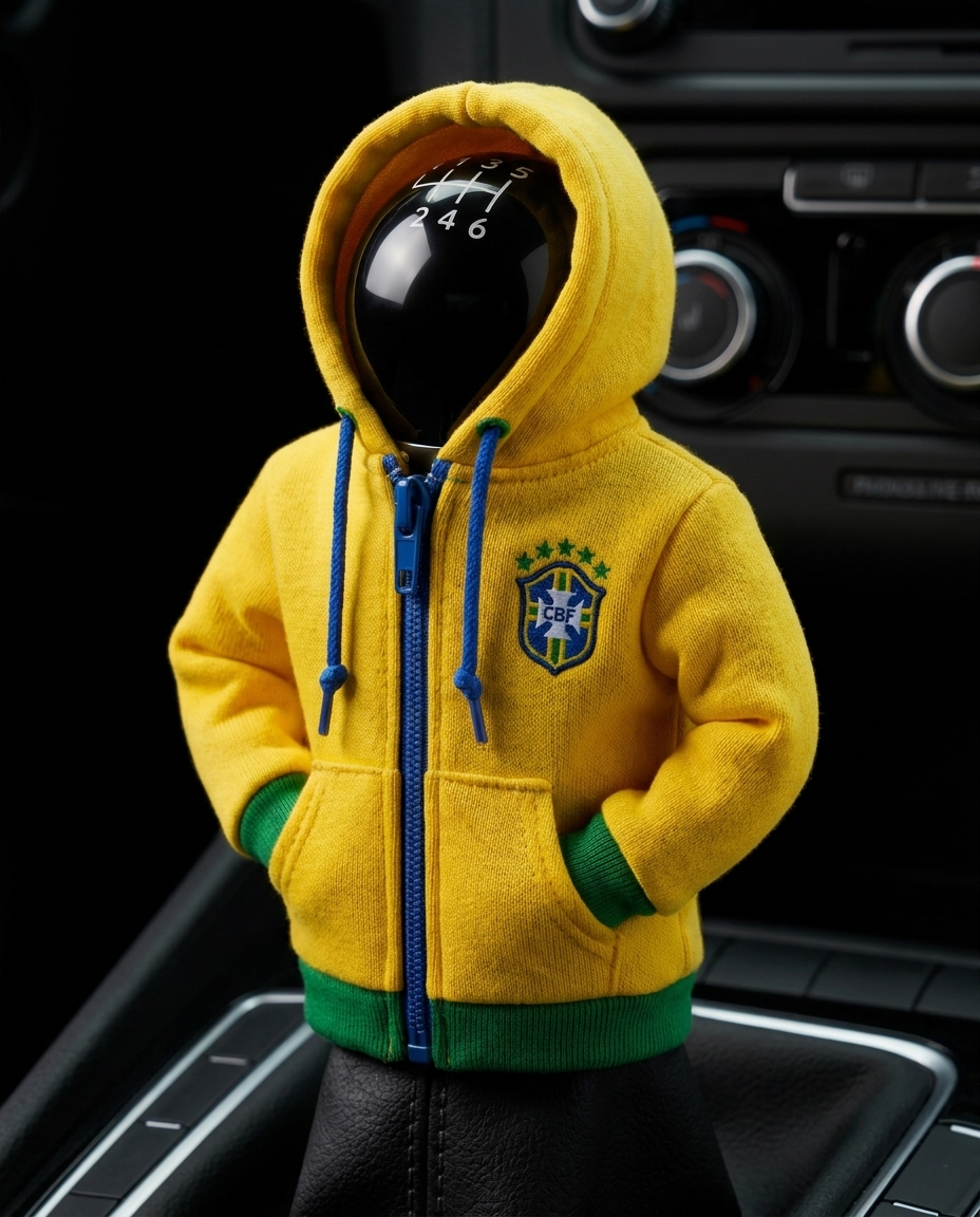 Brazil Gear Shift Hoodie Cover, Selecao Yellow and Green Fan Tribute for World Cup 2026