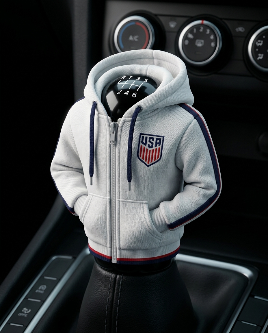 USA Gear Shift Hoodie Cover, Stars and Stripes Fan Tribute for World Cup 2026