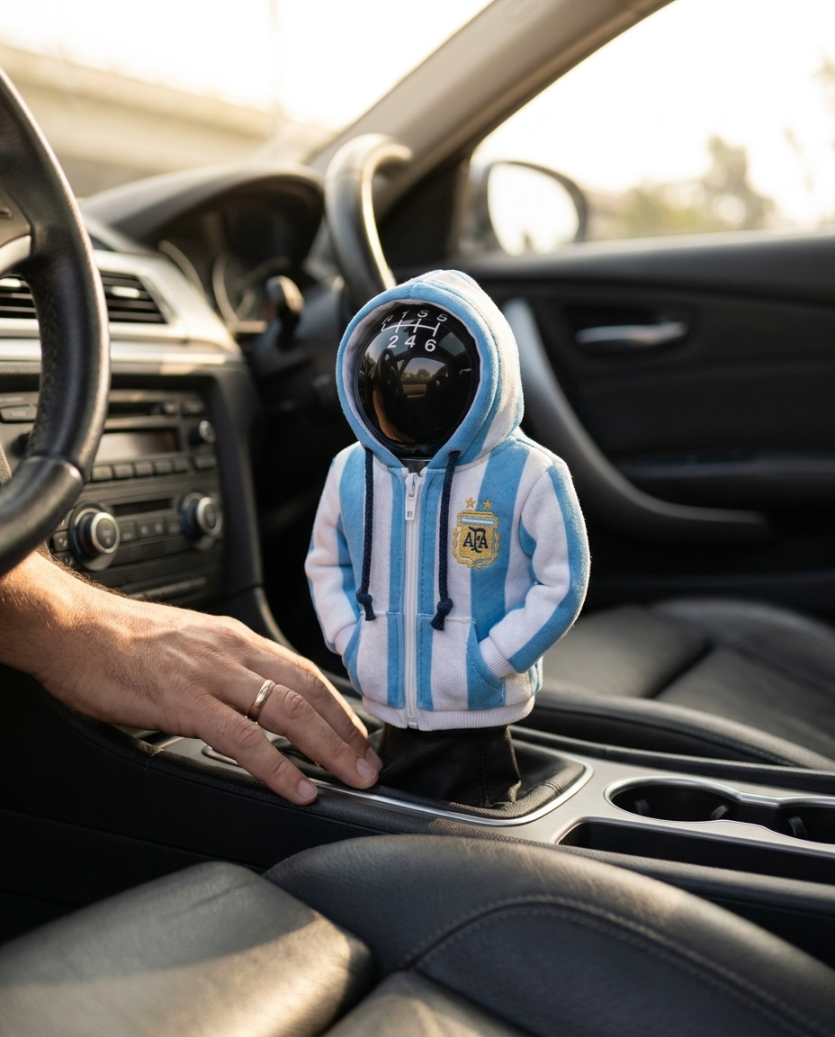 Argentina Gear Shift Hoodie Cover, La Albiceleste Sky Blue and White Fan Decor for World Cup 2026