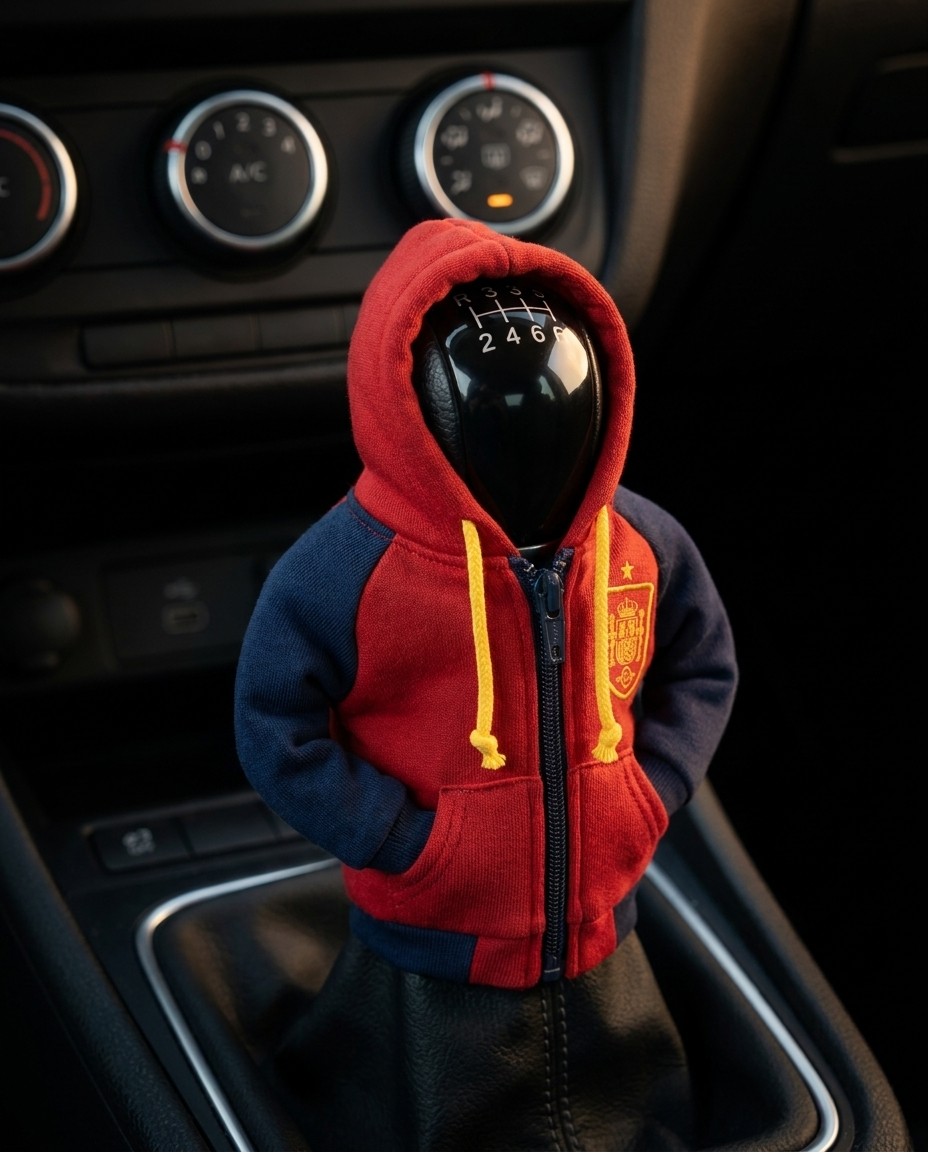 Spain Gear Shift Hoodie Cover, La Roja Red Fan Car Decor for World Cup 2026