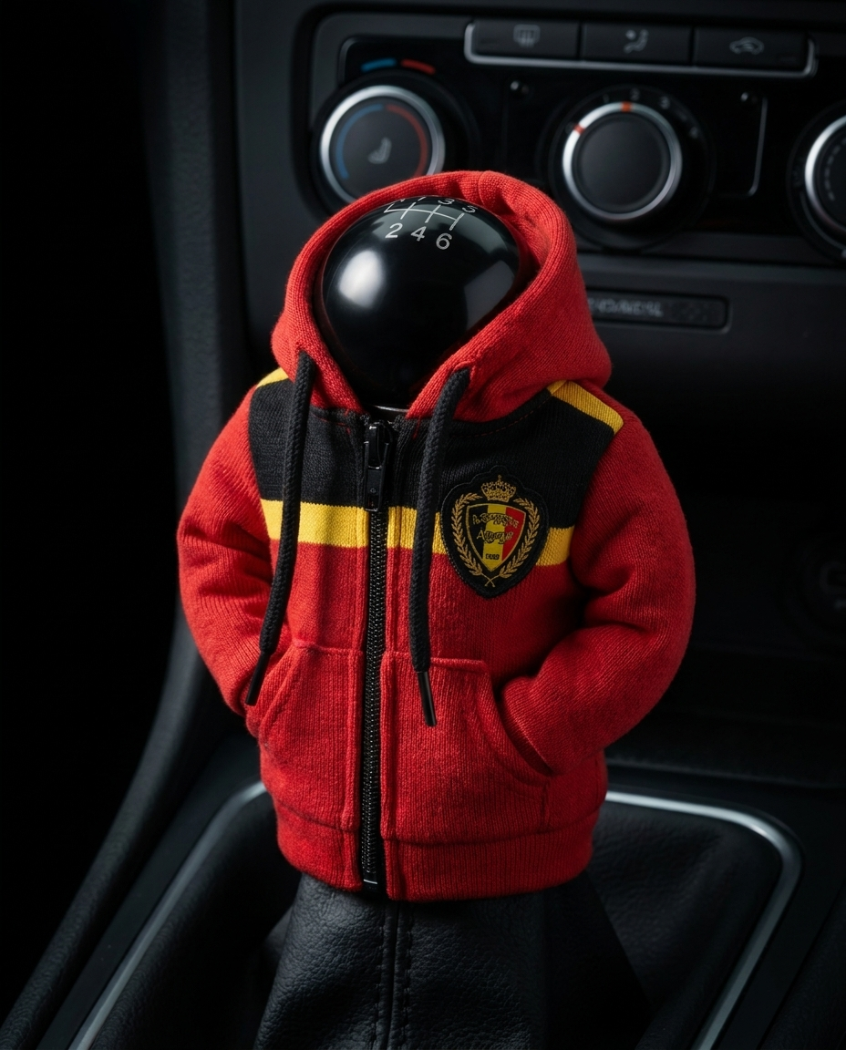 Belgium Red Devils Gear Shift Hoodie Cover for Car Meets, World Cup 2026 Fan Decor