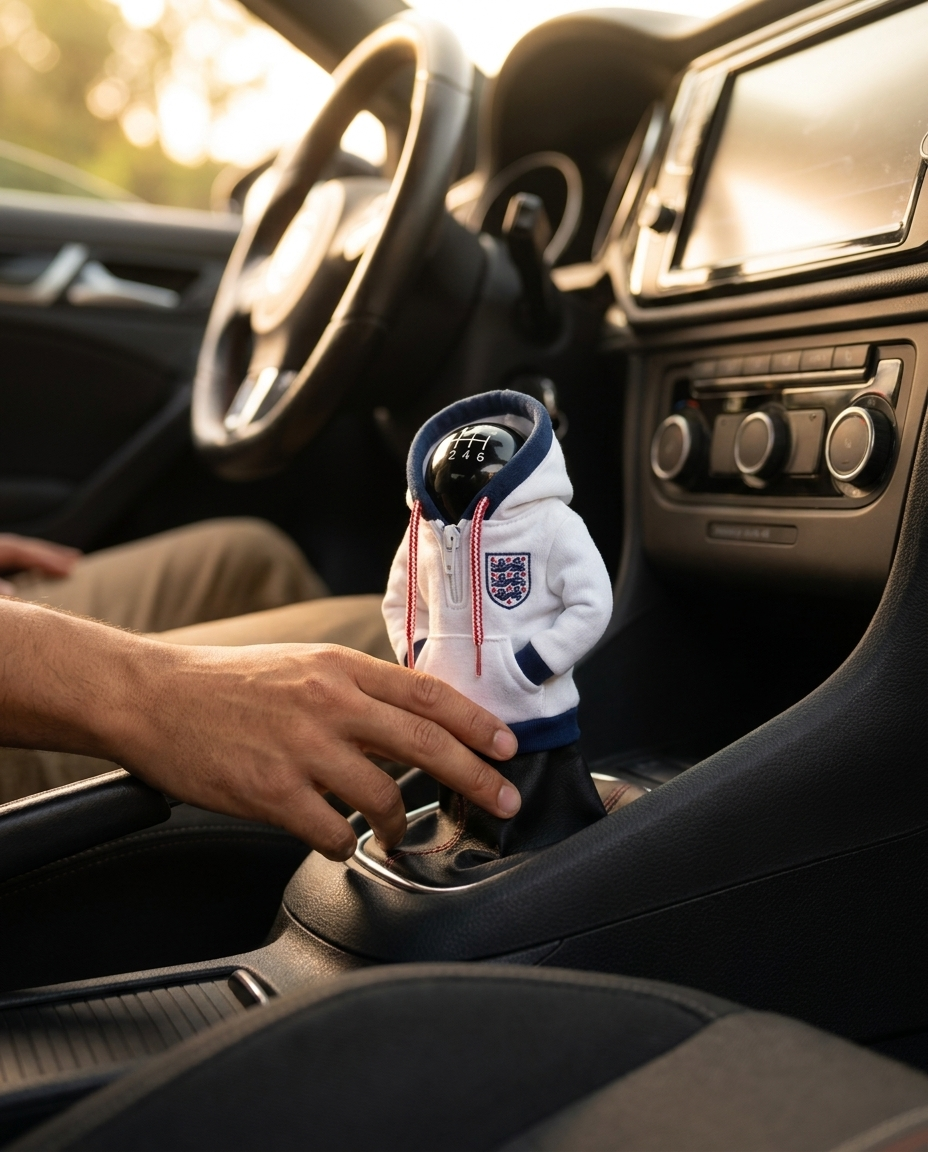 England Gear Shift Hoodie Cover, Three Lions White and Navy Fan Decor for World Cup 2026
