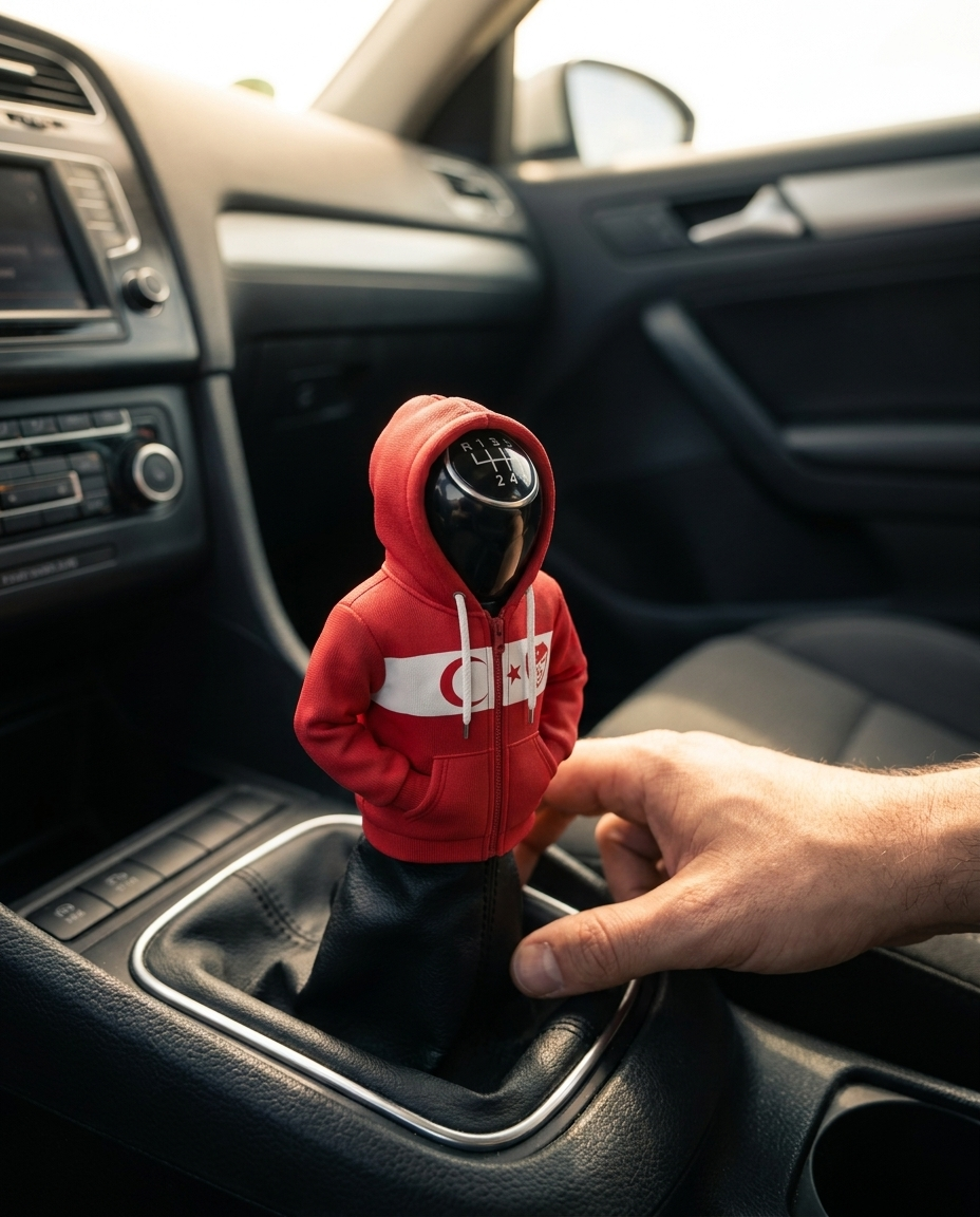 Turkey Gear Shift Hoodie Cover, Crescent-Stars Red Fan Tribute for World Cup 2026