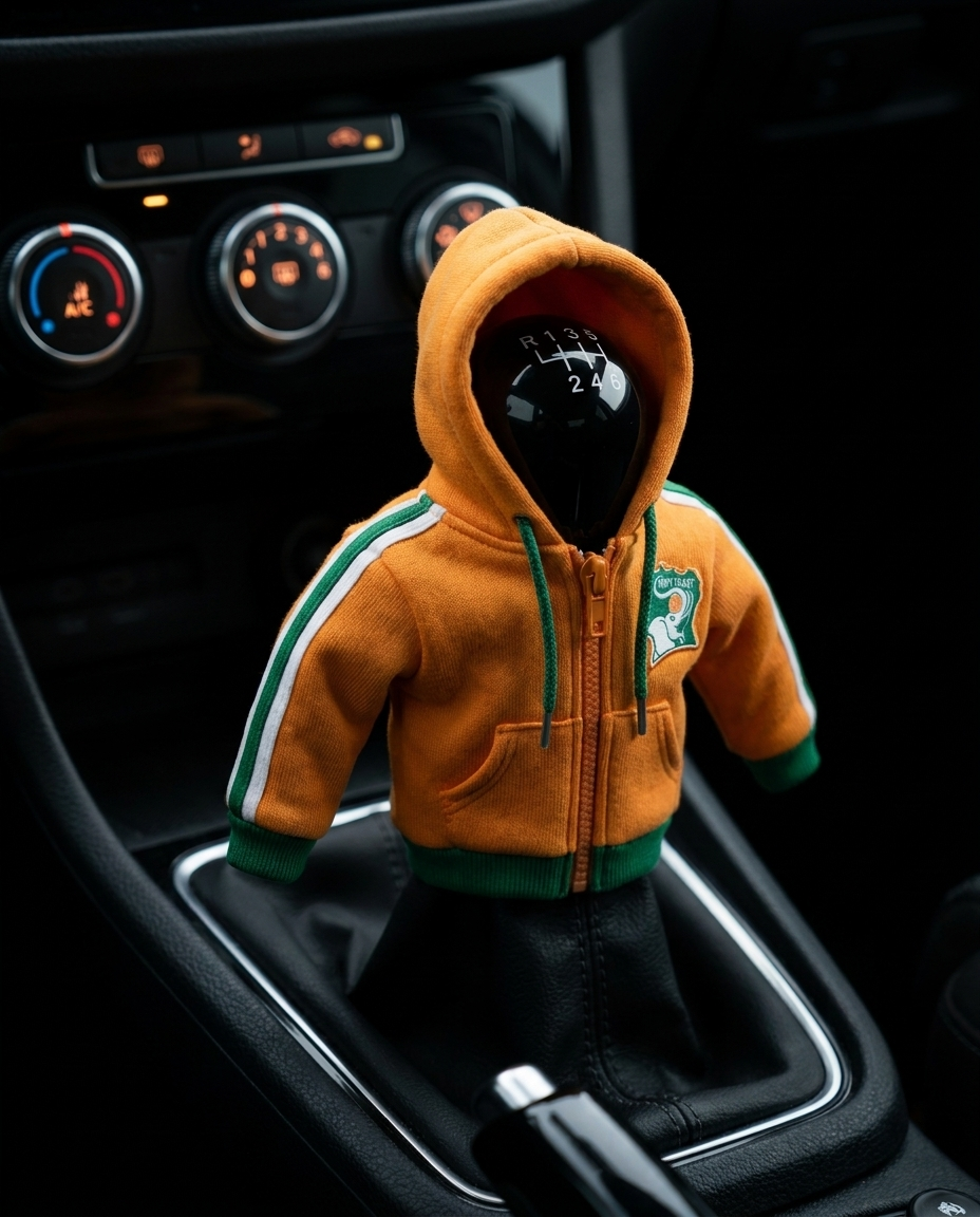 Ivory Coast Gear Shift Hoodie Cover, Elephants Football Fan Gear Knob Sleeve (World Cup 2026)