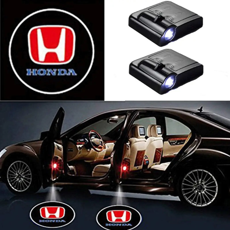 Set Of 2 Honda Door Light Logo-Car Door Sills
