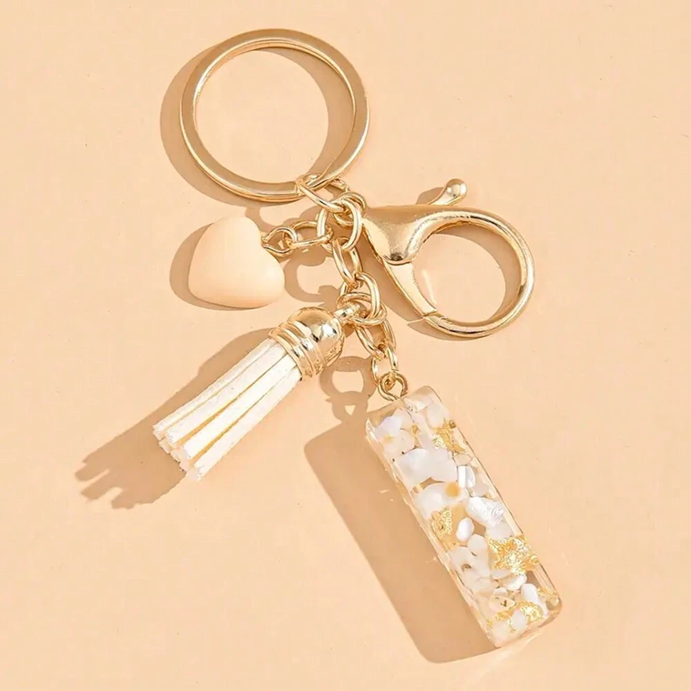 Alphabet Letter Keychain With Tassel And Lobster Charm For Keys And Bags