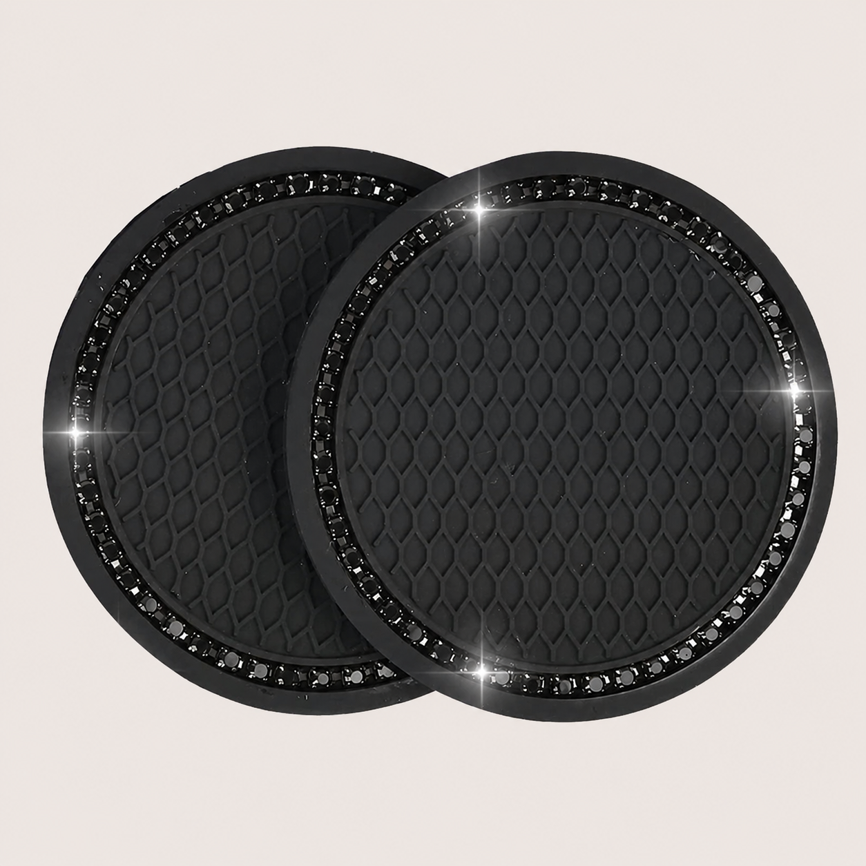 2 Piece Of Honeycomb Embossed Car Cup Holder Coasters