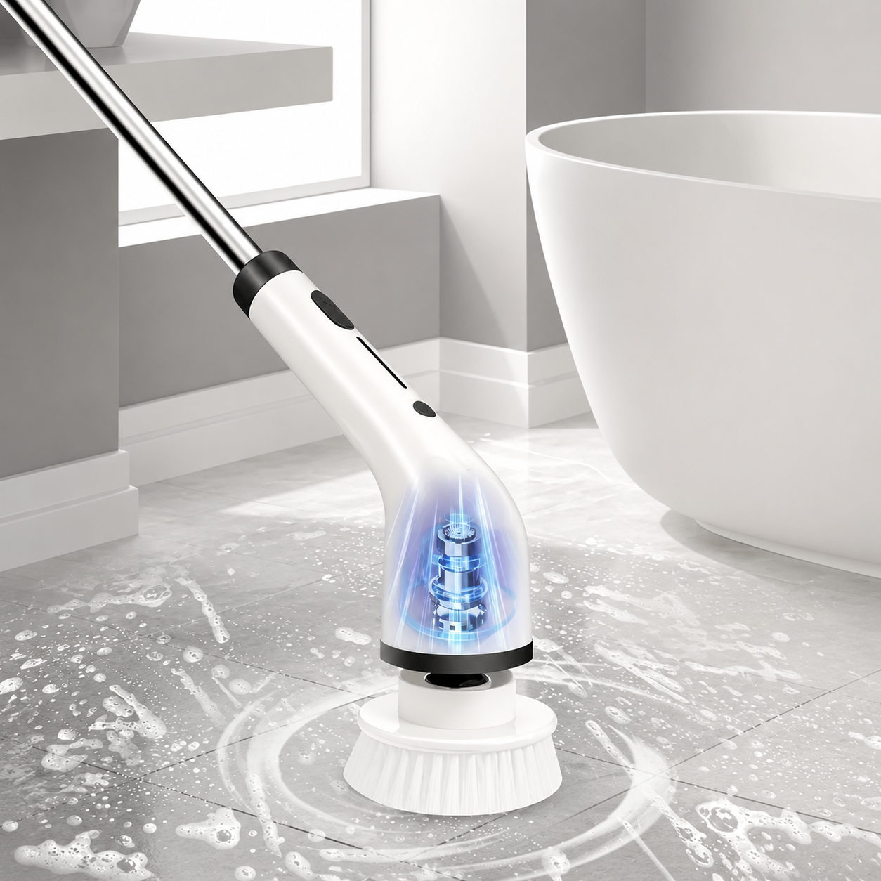 Cordless Electric Waterproof Spin Scrubber Multipurpose Cleaning Brush