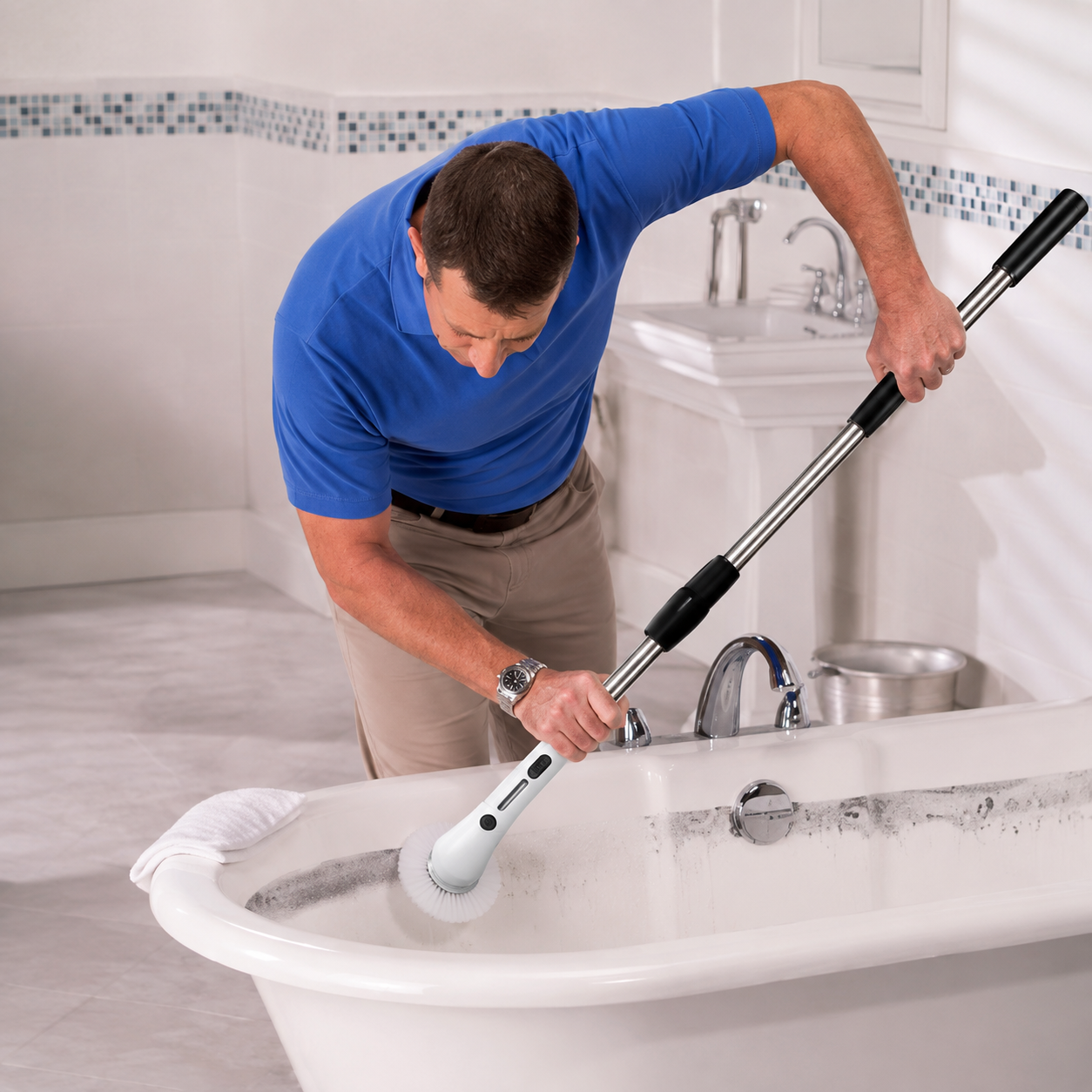 Cordless Electric Waterproof Spin Scrubber Multipurpose Cleaning Brush