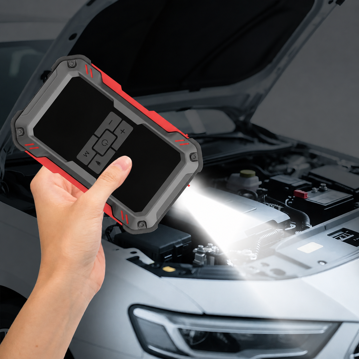 Portable Car Battery Jump Starter With Air Pump