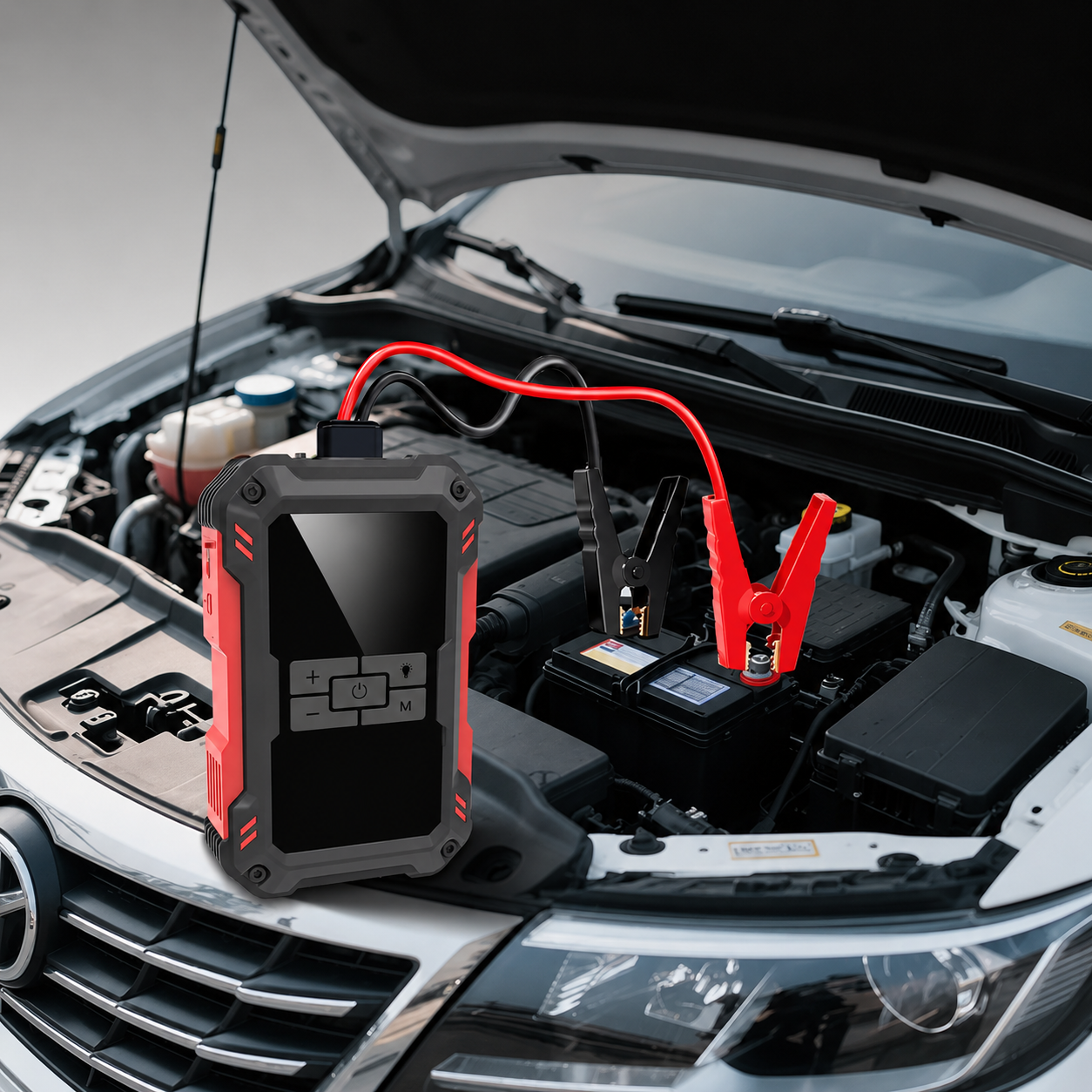 Portable Car Battery Jump Starter With Air Pump