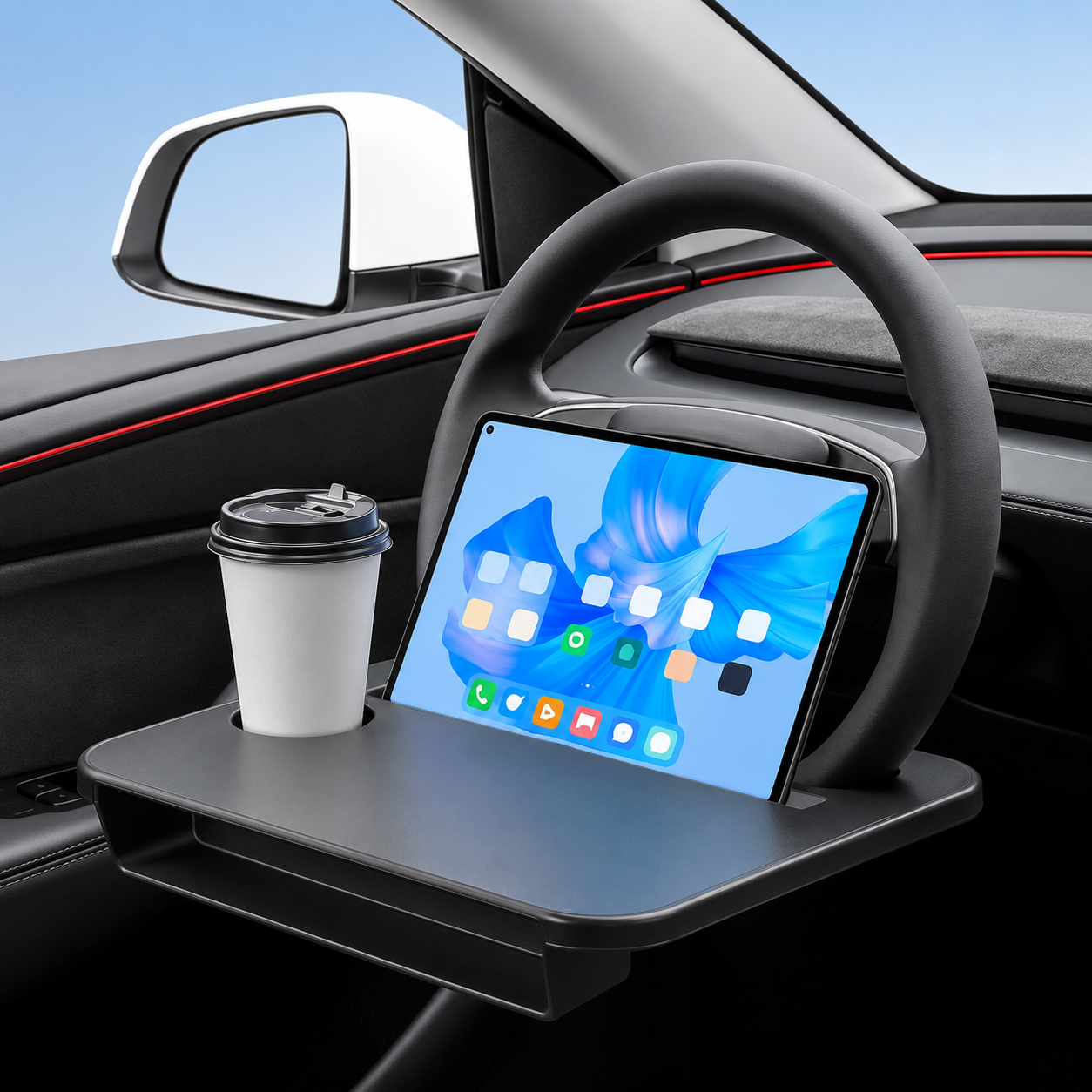 2 In 1 Steering Wheel Desk And Car Food Tray