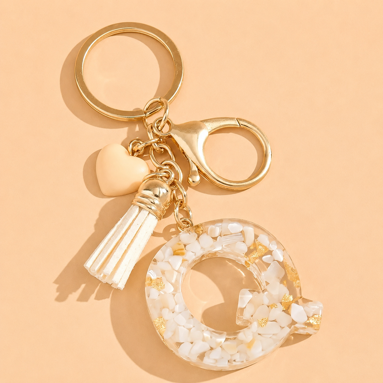 Alphabet Letter Keychain With Tassel And Lobster Charm For Keys And Bags