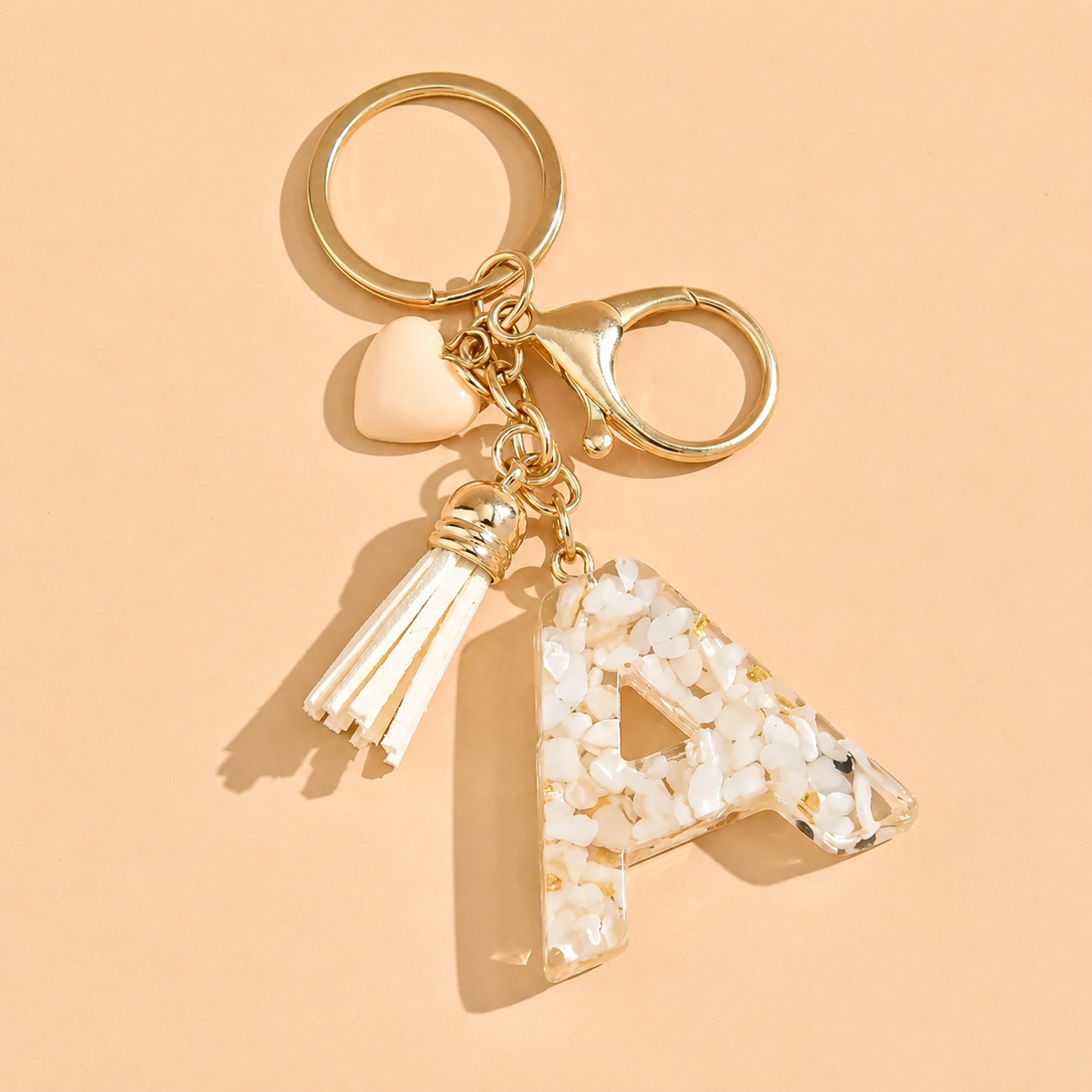 Alphabet Letter Keychain With Tassel And Lobster Charm For Keys And Bags