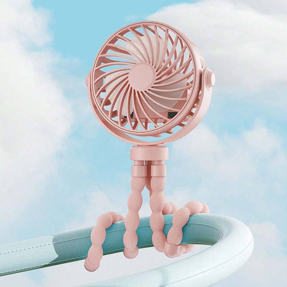 Octopus Shaped Portable Foldable Clip Fan With LED Night Light And 3 Adjustable Speed