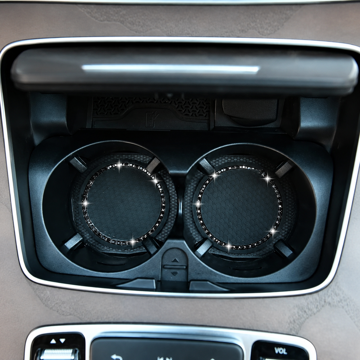 2 Piece Of Honeycomb Embossed Car Cup Holder Coasters