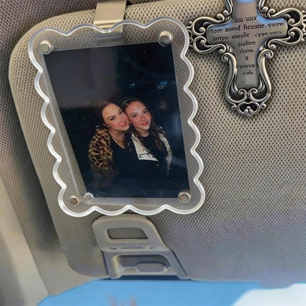 Universal Magnetic Transparent Photo Frame Clip For Car Visor And Refrigerator Display