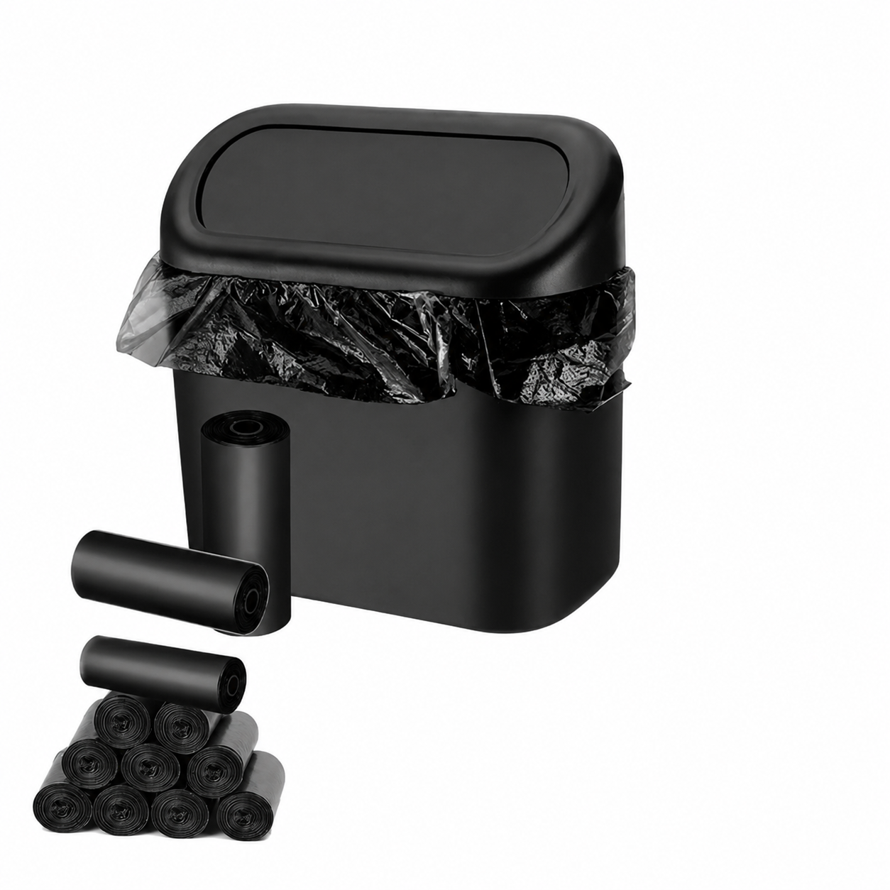 Mini Portable Car Trash Can With Bag Kit