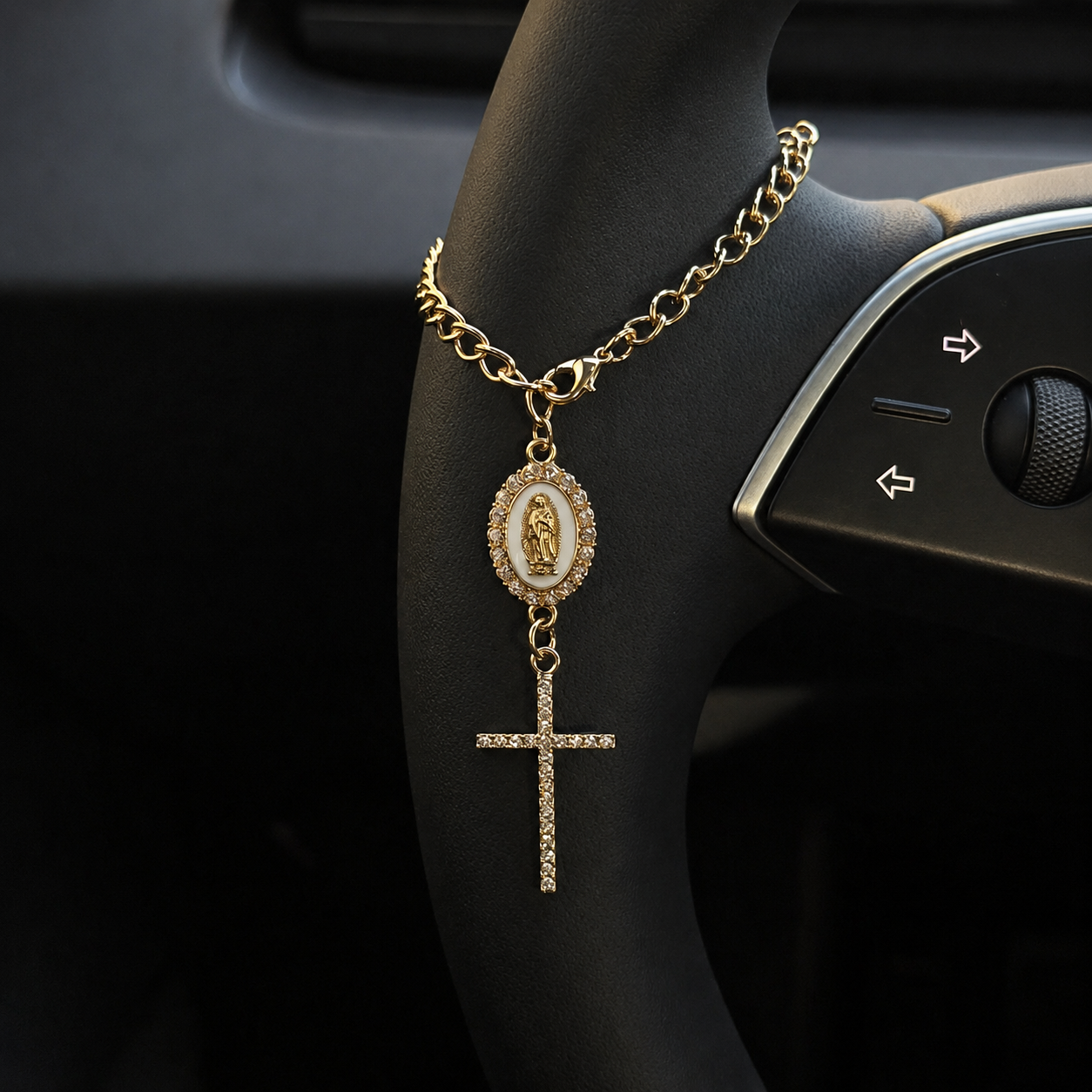 Adjustable Car Steering Wheel Hanging Pendant Ornament For Car Decor