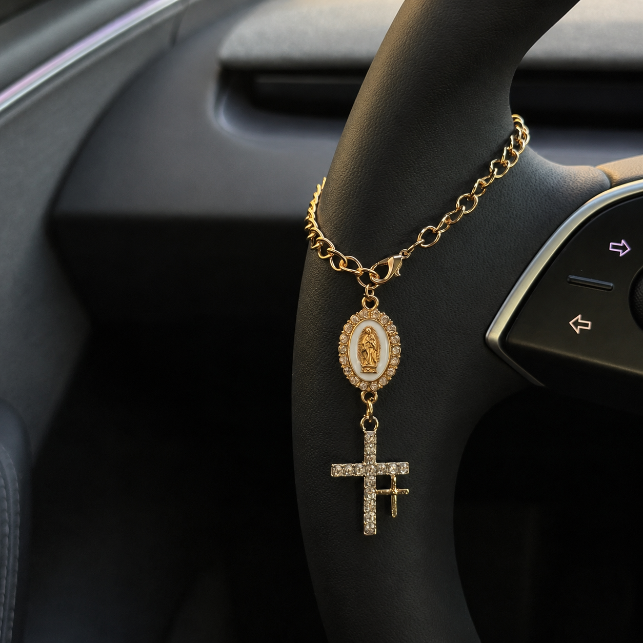 Adjustable Car Steering Wheel Hanging Pendant Ornament For Car Decor