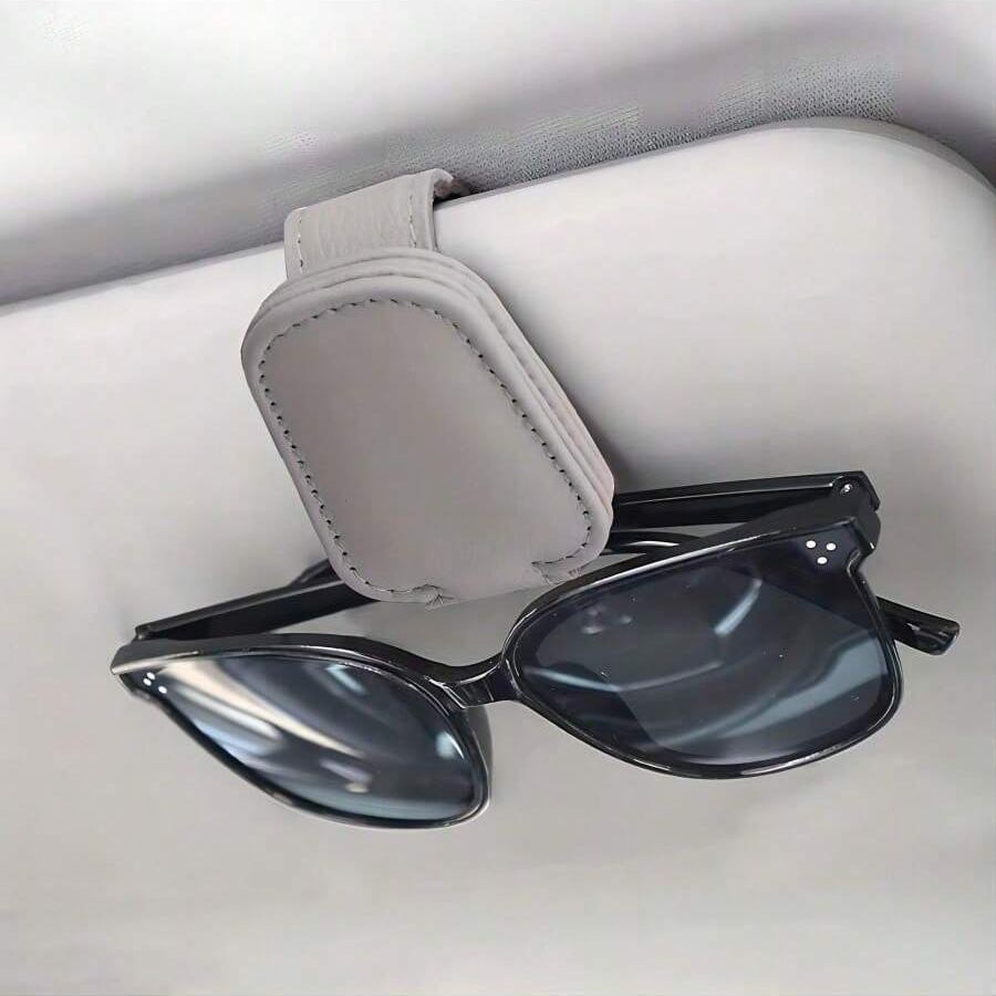 Magnetic Leather Eyeglasses Clip For Car Sun Visor Interior Accessory