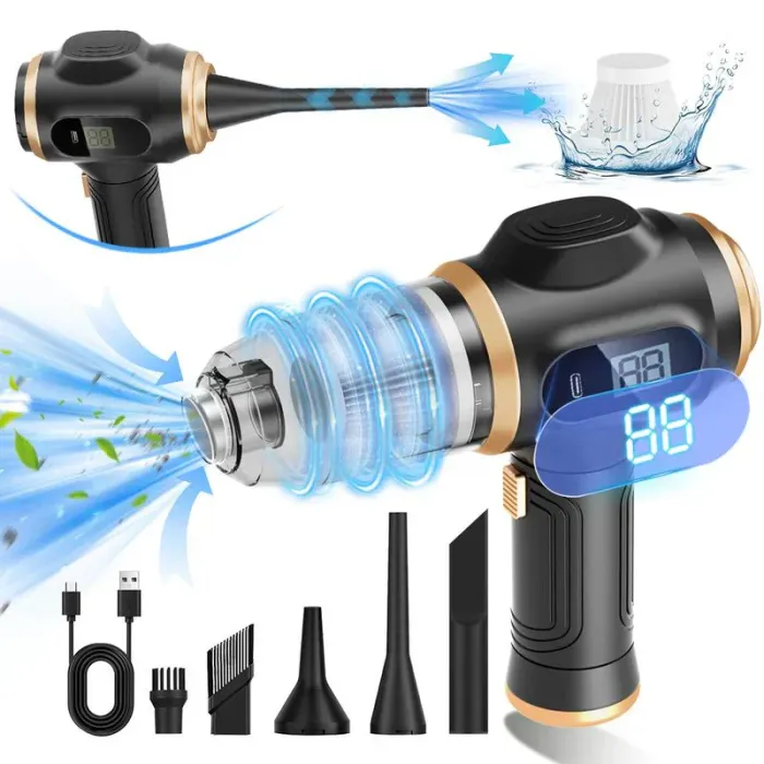 6 In 1 Portable Cordless Vacuum Cleaner With LED Display
