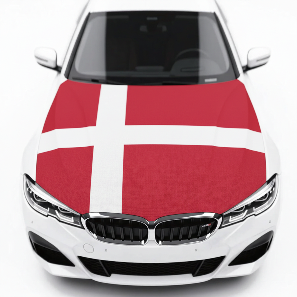 Official FIFA 2026 Denmark Flag Car Hood Cover