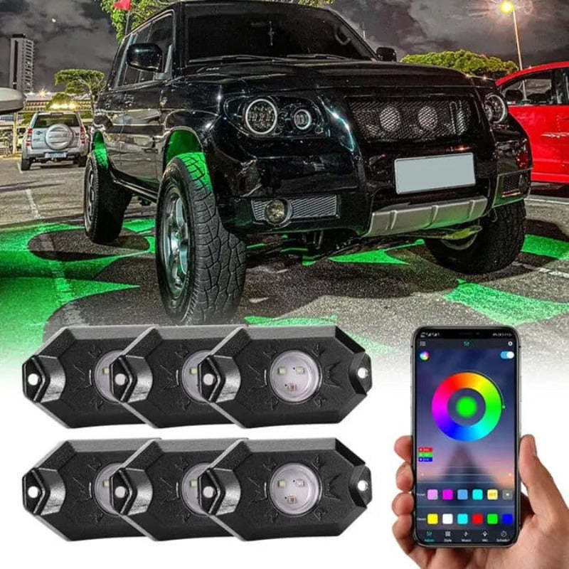 Set Of 6 Rock Lights Kit For Car Truck-Car Door Sills