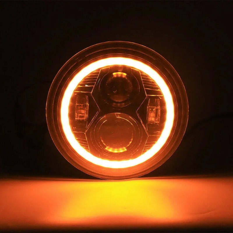 Set Of 2 Yellow Halo Headlights For Jeep-Car Door Sills