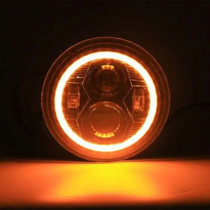 Set Of 2 Yellow Halo Headlights For Jeep-Car Door Sills