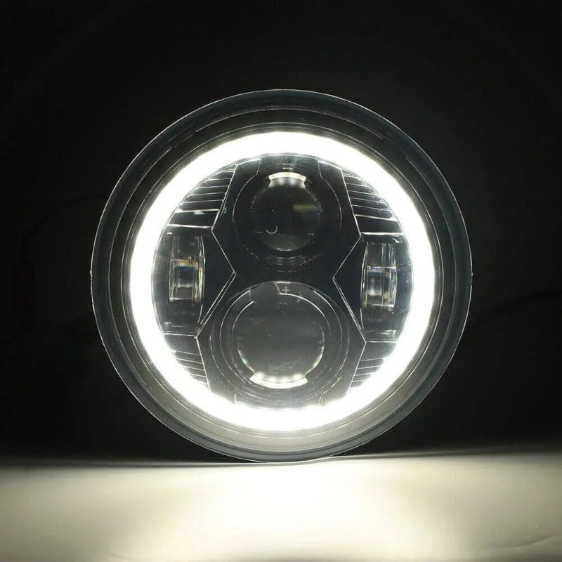 Set Of 2 Yellow Halo Headlights For Jeep-Car Door Sills