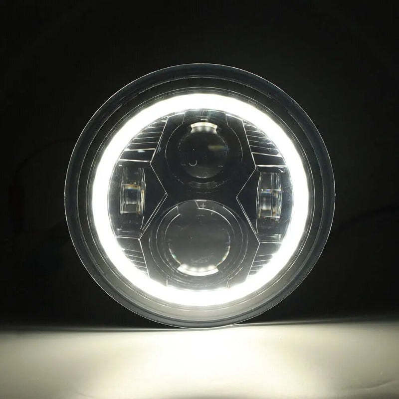 Set Of 2 Yellow Halo Headlights For Jeep-Car Door Sills