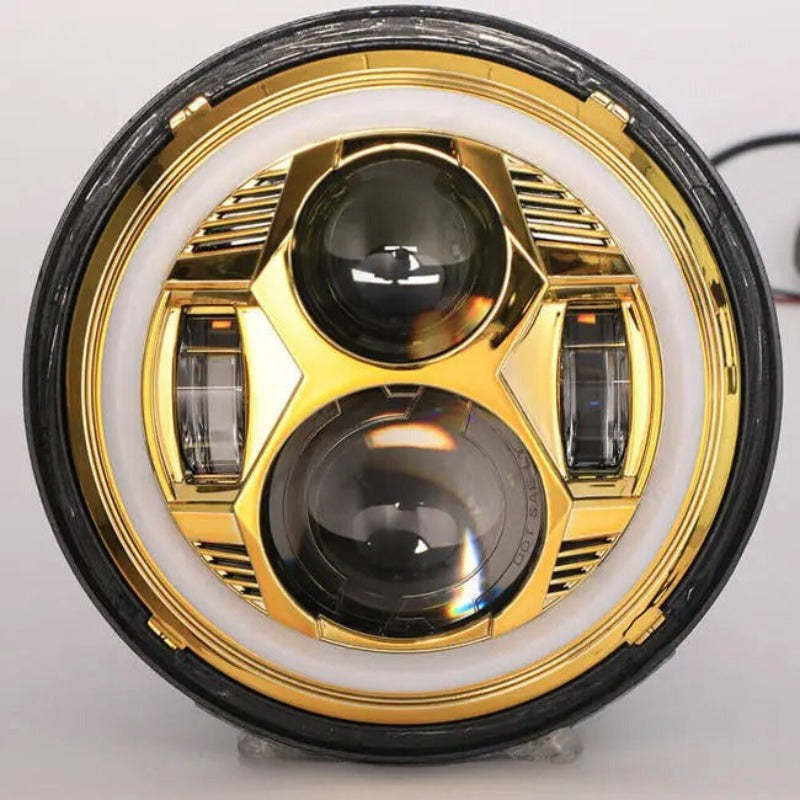 Set Of 2 Yellow Halo Headlights For Jeep-Car Door Sills
