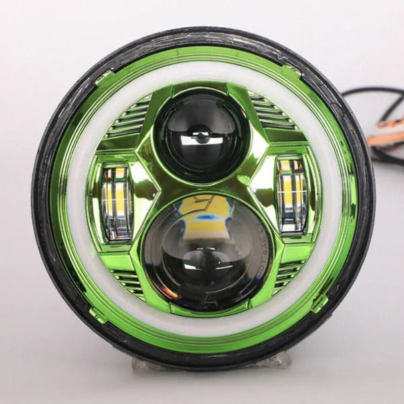 Set Of 2 Green Halo Headlights For Jeep-Car Door Sills